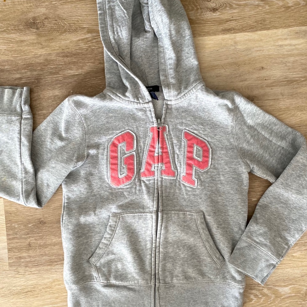 Gap Hoodie with pink sparkle letters